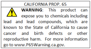 California Proposition 65 long form - lead - English