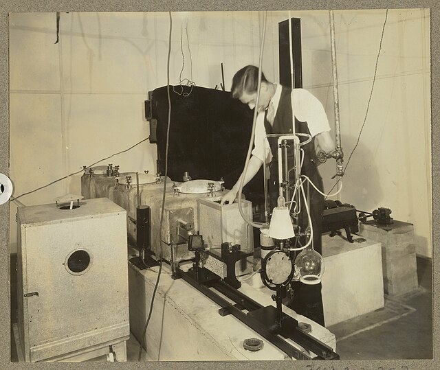 Mr. Liddel with infrared spectrograph at Fixed Nitrogen Research Laboratory-DPLA- FTIR