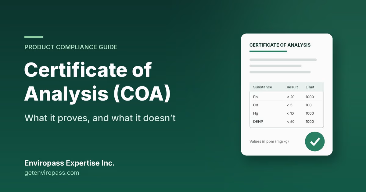 Certificate of Analysis (COA)